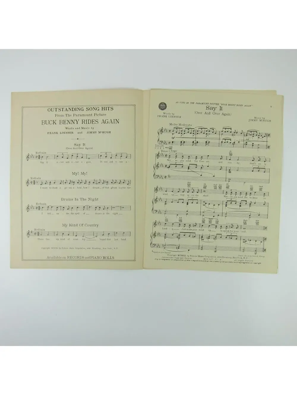 Sheet Music Say It Buck Benny Rides Again Jack Benny Ellen Drew Vintage 1946
